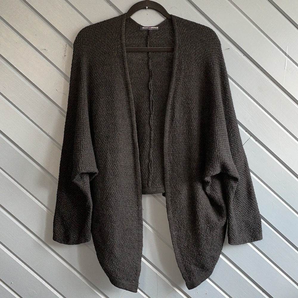 Brandy Melville wool blend dark charcoal grey knit cardigan